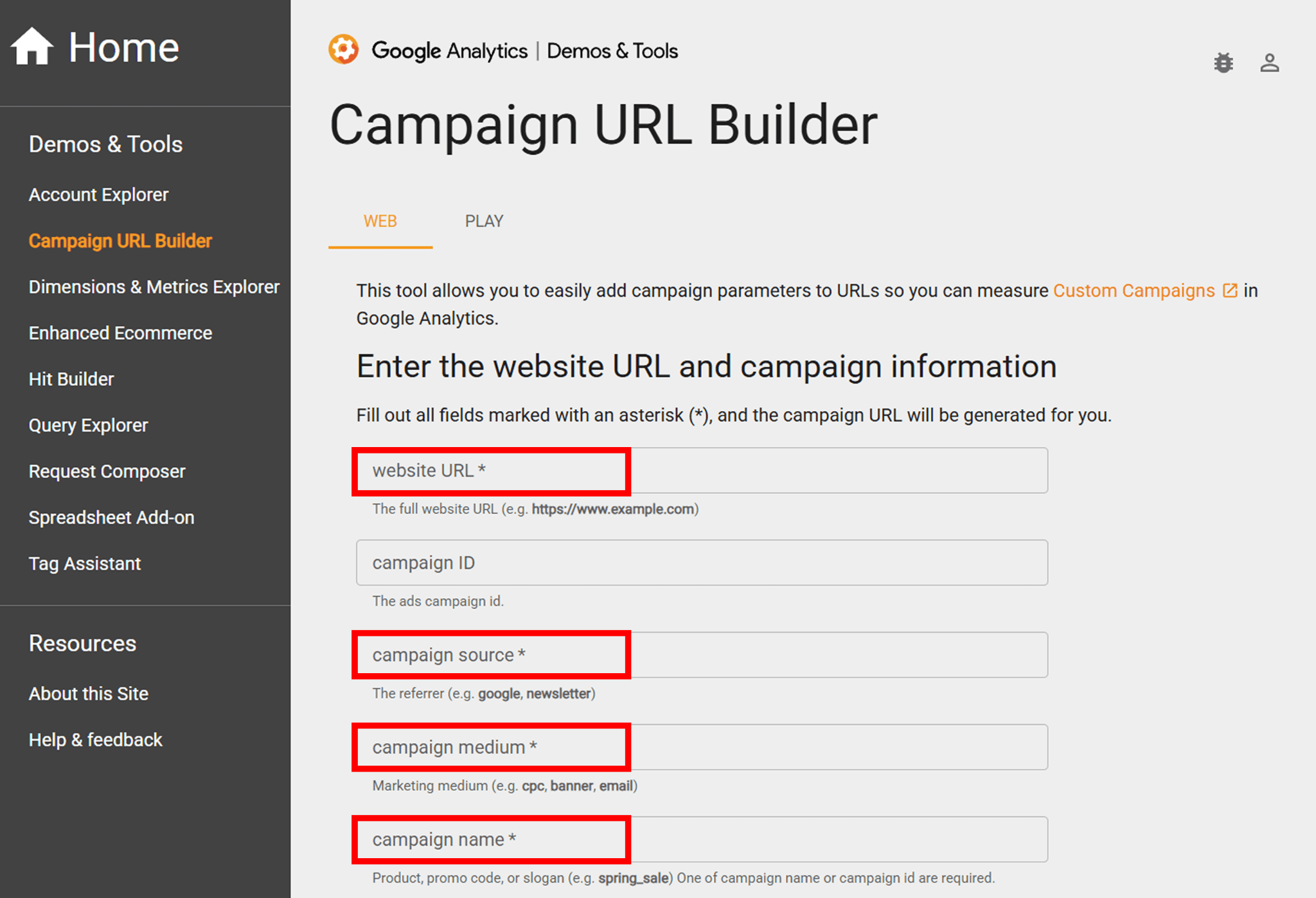 Campaign URL Builder
