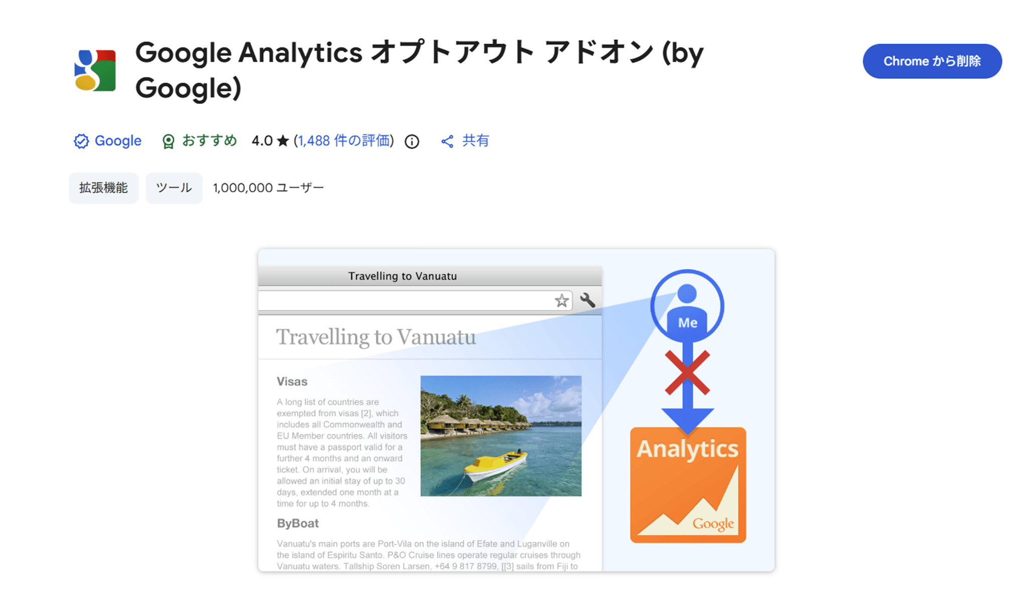 Google アナリティクス オプトアウト アドオン